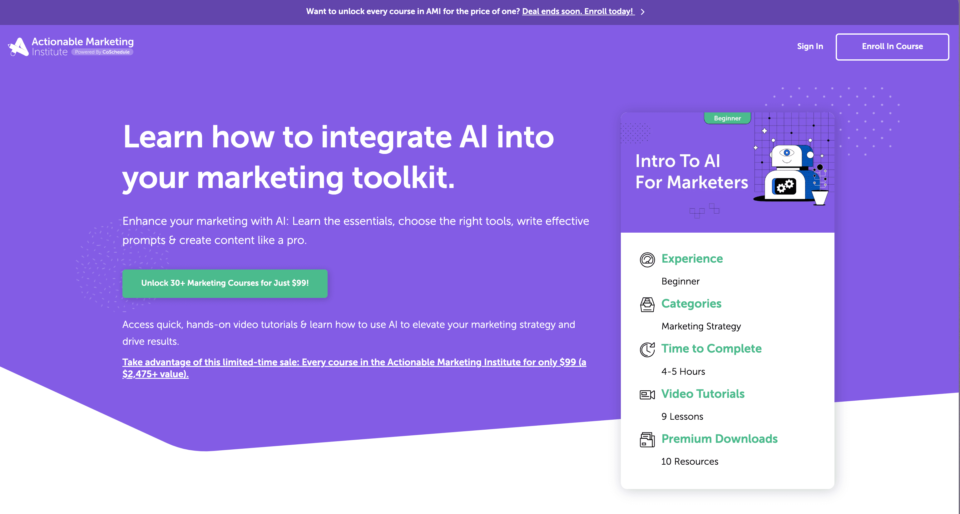 AI Marketing Courses "Intro to AI for Marketers" 
